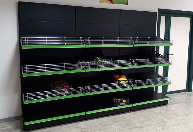 SCAFFALE FRUTTA IN FERRO NERO DA 303 CON PIANO BASE 50 E PIANI DA 50 - Foto 4