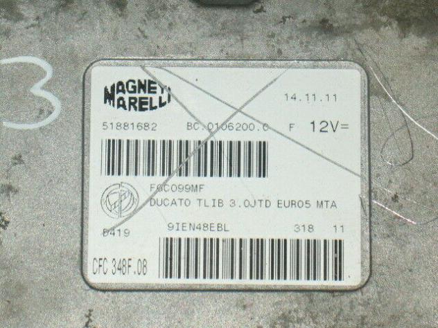 51881682 ECU fiat ducato 3.0 jtd boxer marelli 51881682 cfc348f.08 - Foto 2