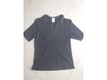 Maglietta con colletto nera donna
