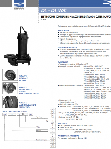 80DL52.2 Elettropompa sommergibile DN80 V400 HP3 industriale acque liquame EBARA - Foto 7