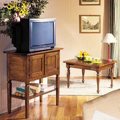Porta TV 2 ante 1 ripiano arte povera cod 10300