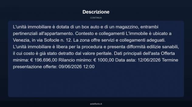 Immobile in asta di 80 m², box auto in vendita a Venezia - Foto 6