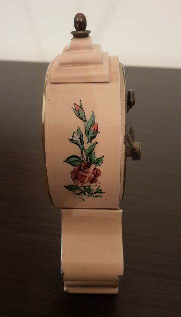 OROLOGIO SVEGLIA SWIZA COQUET 4 JEWELS SWISS MADE ANNI 50/60 dipinta a mano. - Foto 8