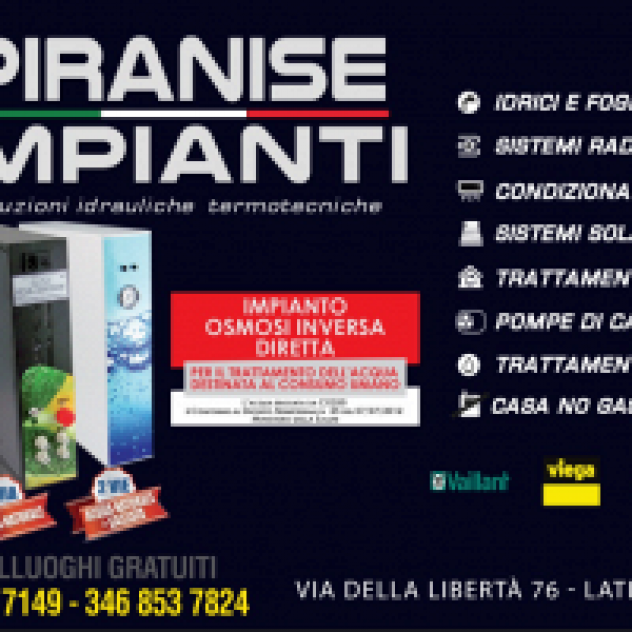 Piranise Impianti Termoidraulici e Depuratori Acqua in Provincia di Brindisi