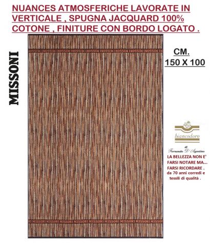 TELI SPUGNA MISSONI , MARE PISCINA BAGNO SAUNA BARCA ECC. CM. 150 X 100 - Foto 2