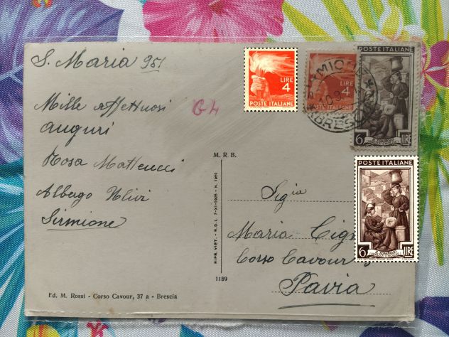 B6 - RARA CARTOLINA CON FRANCOBOLLO
