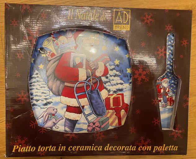 Piatto in ceramica Natale torta panettone o pandoro - Foto 8