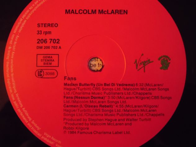 VINILE 33 GIRI RARISSIMO,IN OTTIME CONDIZIONI,COMPLETO:MALCOLM McLAREN:"FANS"(19 - Foto 8