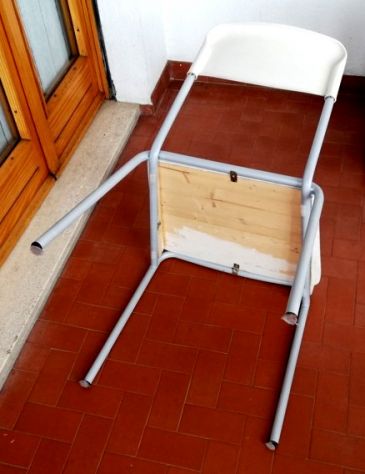 Sedia struttura metallo seduta in legno - Foto 2