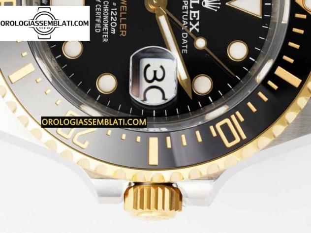 Replica rolex SEA-DWELLER 126603 QUADRANTE NERO BEST EDITION 1:1 SU BRACCIALE SS/YG 3235 - Foto 6