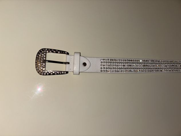 BELLA CINTURA PARTICOLARE IN OTTIME CONDIZIONI DA DONNA CON STRASS E PERLE BIANC - Foto 8