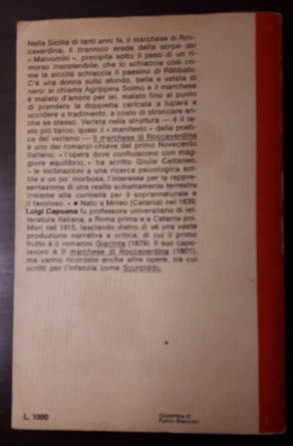 IL MARCHESE DI ROCCAVERDINA, Luigi Capuana, A. Garzanti 1972. - Foto 3