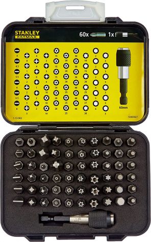 STANLEY Set 61pz inserti 25mm con porta inserti magnetico a sgancio veloce NUOVO - Foto 4