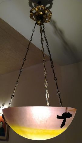 Lampadario in pate' de ver montatura in bronzo - Foto 6