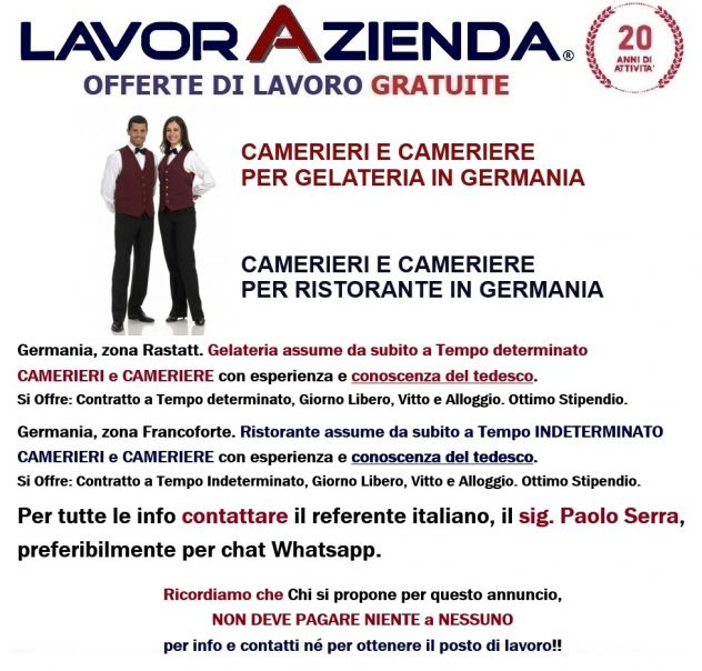 CAMERIERI e CAMERIERE