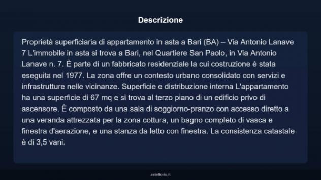 Immobile in asta di 67 m² in vendita a Bari - Foto 3