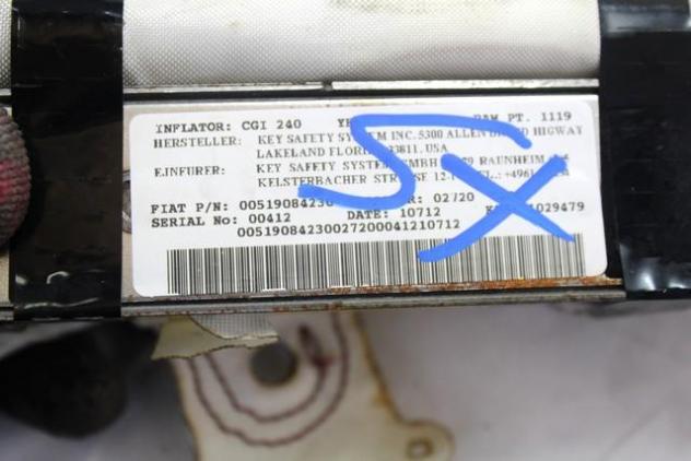 51908423 AIRBAG LATERALE A TENDINA LATO SINISTRO LANCIA YPSILON 1.2 G 51KW 5M 5P (2012) RICAMBIO USATO - Foto 2