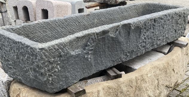 Antica vasca in pietra granito grigio - Foto 6