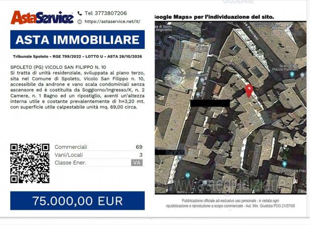 Tribunale Spoleto - RGE 799/2022 - LOTTO U - Tribunale Spoleto - RGE 799/2022 - LOTTO U - ASTA 28/10/2026