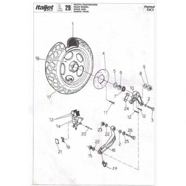 Piastra pinza freno posteriore Italjet Formula 50 - 3400021 - Foto 6