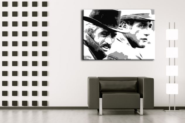 Quadro Film Butch Cassidy dipinto a mano