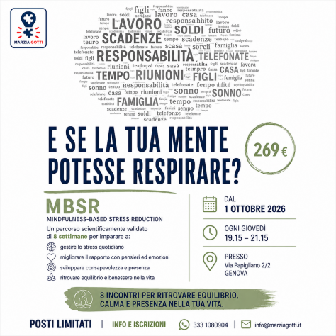 Corso MBSR a Genova – 8 settimane per gestire lo stress