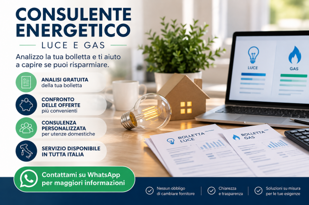 CONFRONTO GRATUITO BOLLETTA LUCE E GAS- TUTTA ITALIA