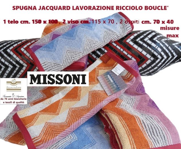 MISSONI COMPLETI SET SPUGNE BAGNO , misure max , 2 modelli in offerta - Foto 5