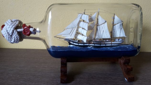 Modello nave scuola Palinuro nave in bottiglia. - Foto 3