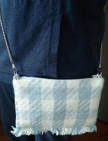 BORSA PIATTA CON TRACOLLA IN PIED DE POULE - Foto 6