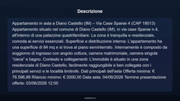 Immobile in asta di 84 m² in vendita a Diano Castello - Foto 3
