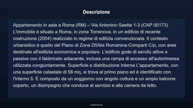 Immobile in asta di 58 m², box auto in vendita a Roma - Foto 3