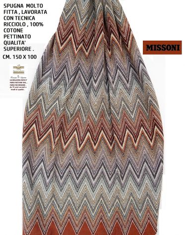 TELI SPUGNA MISSONI 6 MODELLI CM. 150 X 100 , UNISEX . - Foto 9