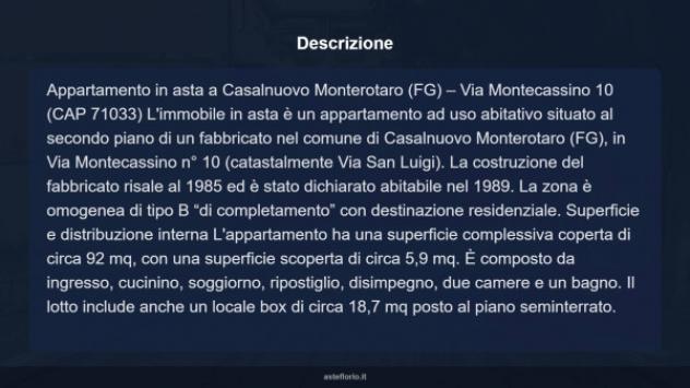 Immobile in asta di 92 m², box auto in vendita a Casalnuovo Monterotaro - Foto 15