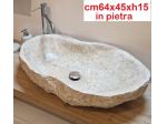 Lavabo lavandino da appoggio in pietra beige
