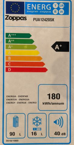 Frigorifero Zoppas PUA12420SK incasso/sottotavolo 90L + freezer 16L buone cond - Foto 2