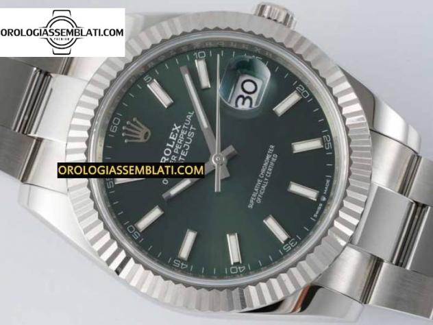 Rolex Replica DATEJUST 41 126334 1:1 BEST EDITION ACCIAIO 904L QUADRANTE VERDE SUL BRACCIALE OYSTER 3235 - Foto 2