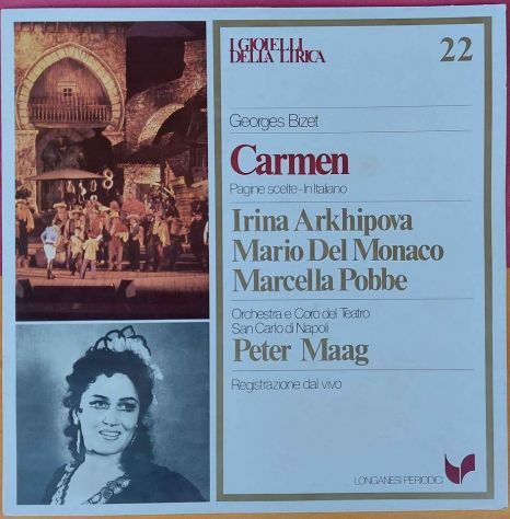 LP 33 GIRI "I GIOIELLI DELLA LIRICA" GEORGES BIZET CARMEN PAGINE SCELTE N.22