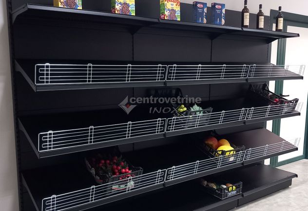 SCAFFALE FRUTTA IN FERRO NERO DA 303 CON PIANO BASE 50 PIANI DA 50 E PIANO MARK - Foto 8