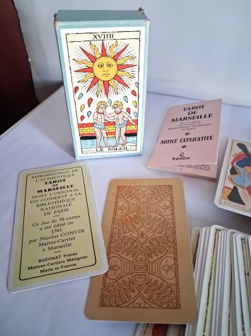 Tarocchi di Marsiglia vintage  Heron  Boechat Freres made France    con istruzio - Foto 3