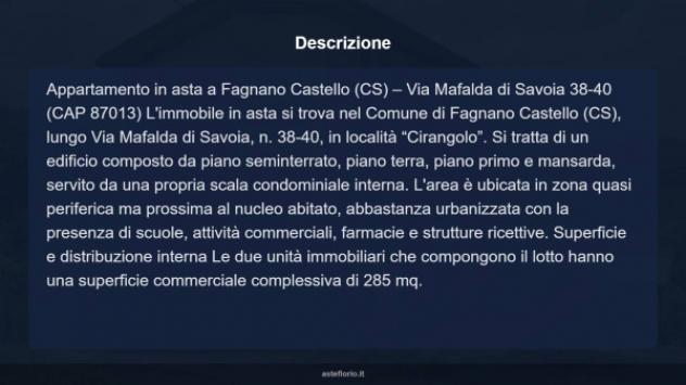 Immobile in asta di 285 m² con più di 5 locali e box auto in vendita a Fagnano Castello - Foto 7
