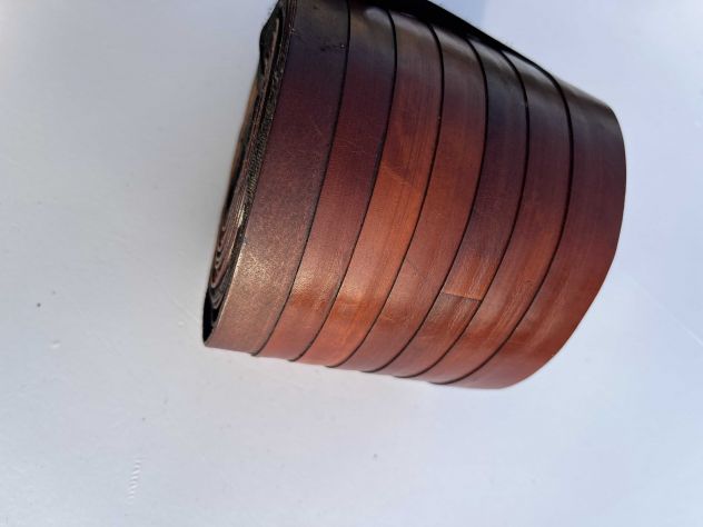T44 Fascia in pelle a vegetale anilina brandy H 10,5 cm - L 4 mt - Foto 2