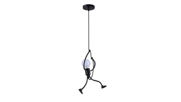 Lampada da soffitto creativa nera - omino che si arrampica - Foto 3