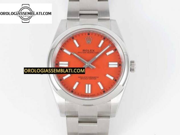 Rolex Replica OYSTER PERPETUAL 41MM 124300 BEST EDITION 1:1 IN ACCIAIO 904L QUADRANTE ROSSO SU BRACCIALE SS 3230