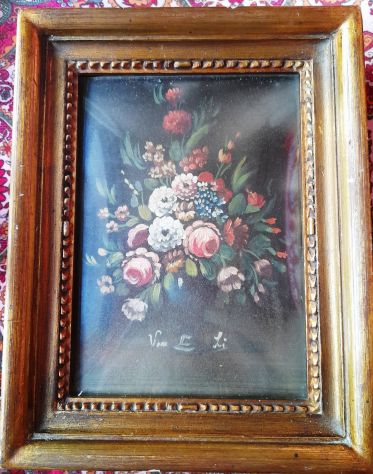Coppia miniature floreali 18x23 con cornice - Foto 3