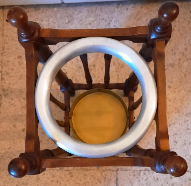 portaombrelli vintage in legno ed alluminio cm 24x h55 - Foto 5