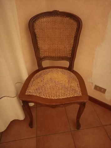 Vendo sedia poltrona in legno e paglia di vienna