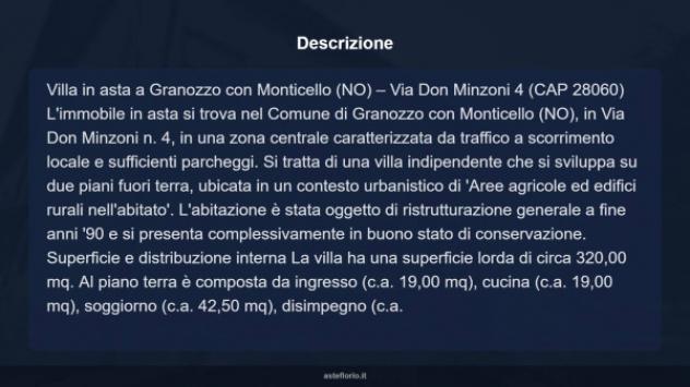 Immobile in asta di 320 m² con più di 5 locali e box auto doppio in vendita a Granozzo con Monticello - Foto 8