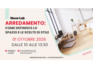 Workshop gratuito arredamento per architetti + 4 CFP – Milano