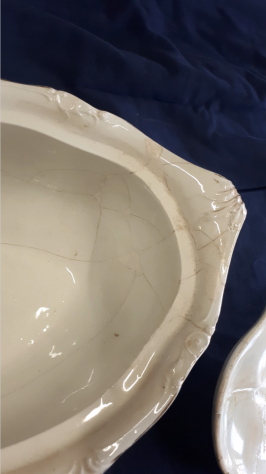 zuppiera antica florio palermo decorata motivi rocaille a rilievo in ceramica - Foto 6